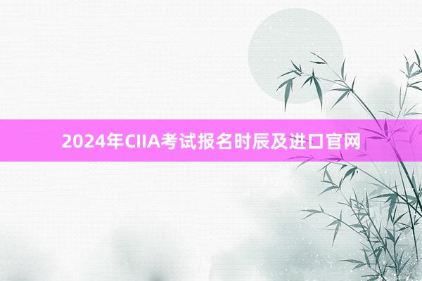 2024年CIIA考试报名时辰及进口官网